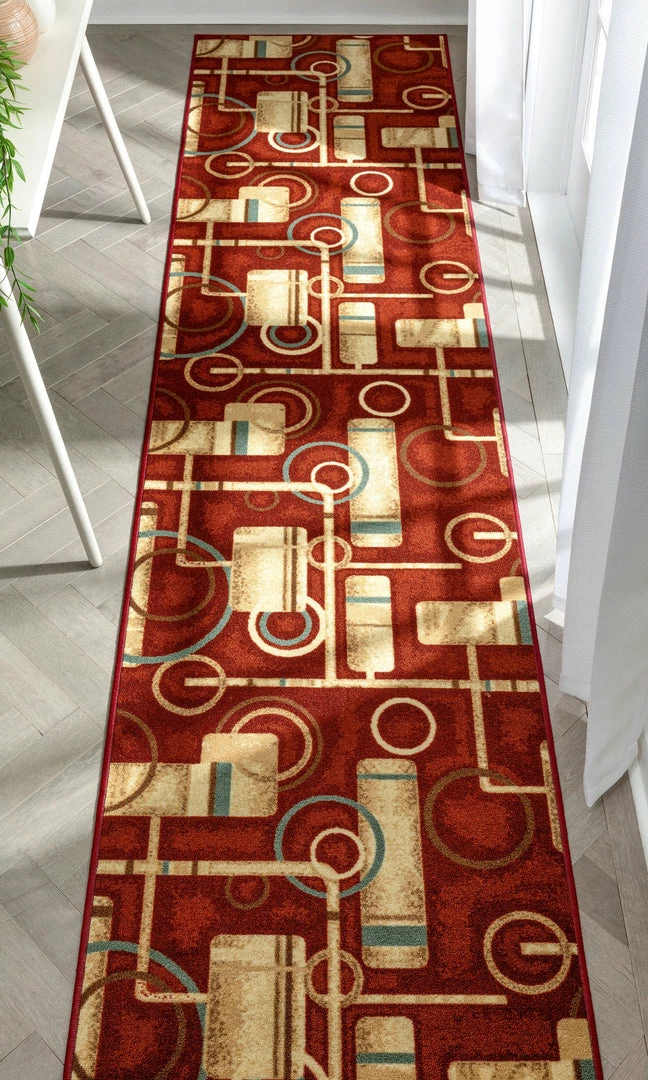 Well Woven Prescott Red Modern Non Slip Washable Rug 4 Well Woven Prescott Red Modern Non Slip Washable Rug
