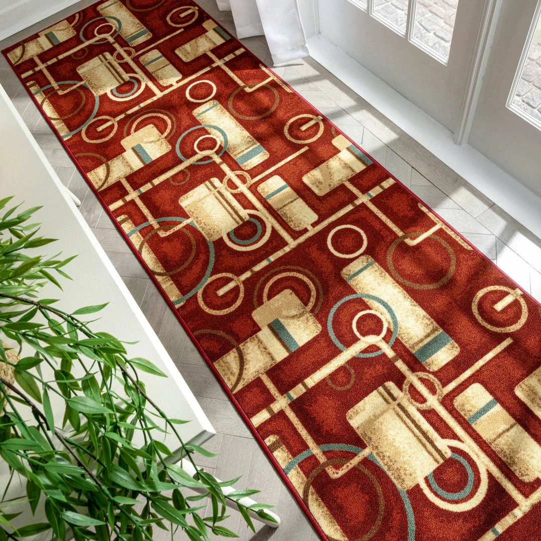 Well Woven Prescott Red Modern Non Slip Washable Rug 5 Well Woven Prescott Red Modern Non Slip Washable Rug