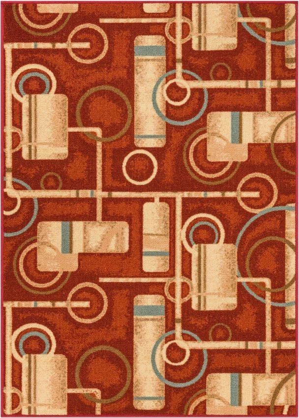 Well Woven Prescott Red Modern Non Slip Washable Rug 9 Well Woven Prescott Red Modern Non Slip Washable Rug