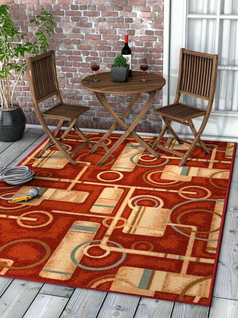 Well Woven Prescott Red Modern Non Slip Washable Rug 2 Well Woven Prescott Red Modern Non Slip Washable Rug