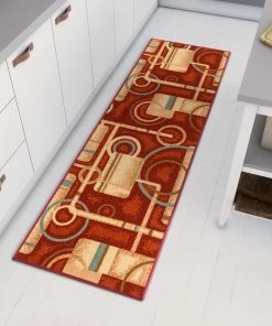 Well Woven Prescott Red Modern Non Slip Washable Rug 16 Well Woven Prescott Red Modern Non Slip Washable Rug