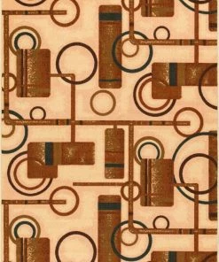 Well Woven Prescott Natural Geometric Non Slip Washable Rug