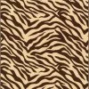 Well Woven Zebra Brown Animal Print Non Slip Washable Rug 3'x5'
