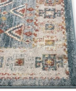 Well Woven Keeva Tribal Vintage Blue Rug Global 10 Well Woven Keeva Tribal Vintage Blue Rug Global