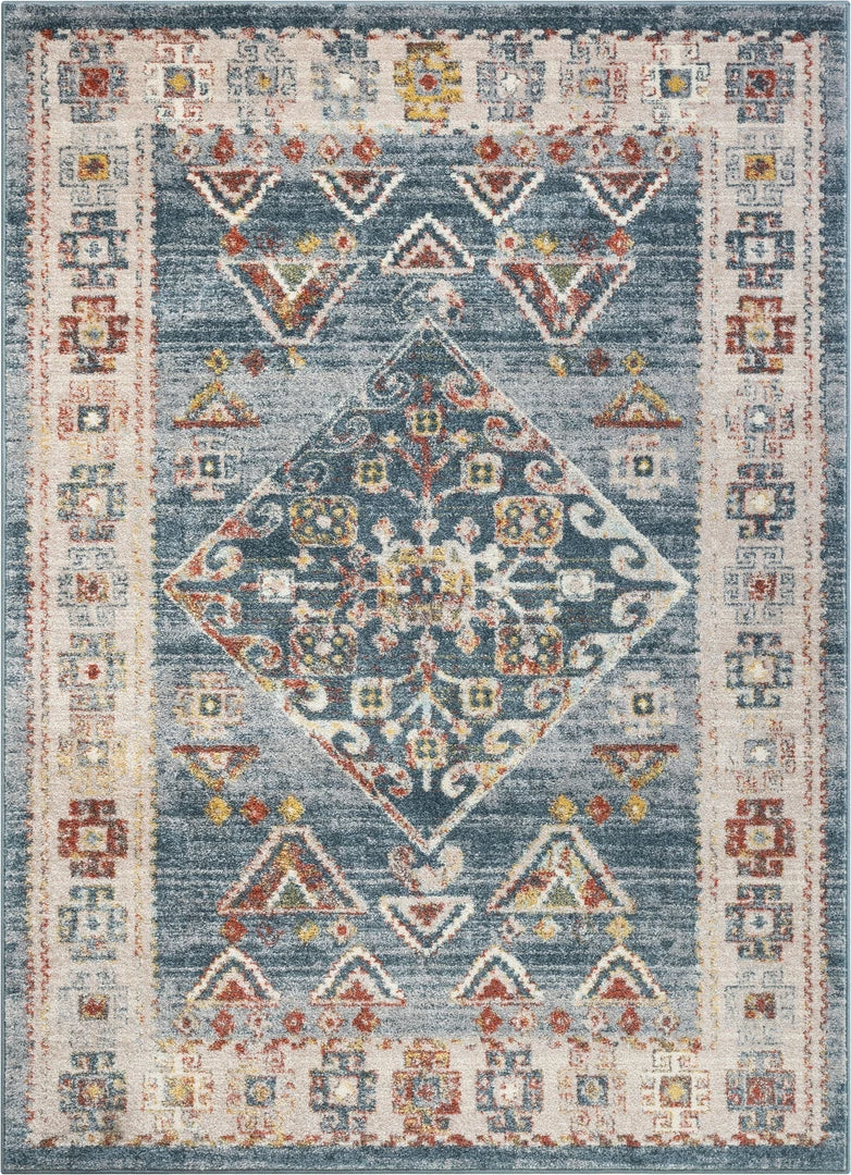 Well Woven Keeva Tribal Vintage Blue Rug Global 1 Well Woven Keeva Tribal Vintage Blue Rug Global