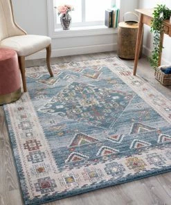 Well Woven Keeva Tribal Vintage Blue Rug Global