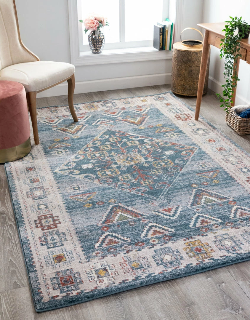 Well Woven Keeva Tribal Vintage Blue Rug Global 2 Well Woven Keeva Tribal Vintage Blue Rug Global
