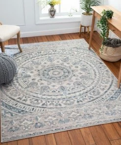 Well Woven Alish Vintage Bohemian Mandala Blue Rug