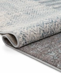 Well Woven Laken Geometric Distressed Grey Rug