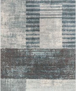 Well Woven Laken Geometric Distressed Grey Rug