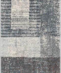 Well Woven Laken Geometric Distressed Grey Rug