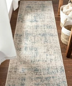 Well Woven Tate Abstract Vintage Distressed Blue Rug