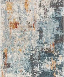 Well Woven Nadine Abstract Vintage Distressed Blue Rug Global
