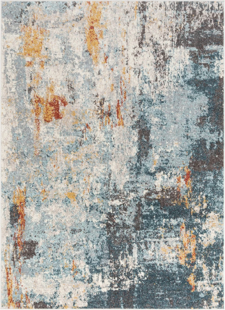 Well Woven Nadine Abstract Vintage Distressed Blue Rug Global 1 Well Woven Nadine Abstract Vintage Distressed Blue Rug Global