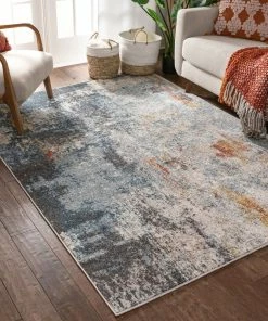 Well Woven Nadine Abstract Vintage Distressed Blue Rug Global