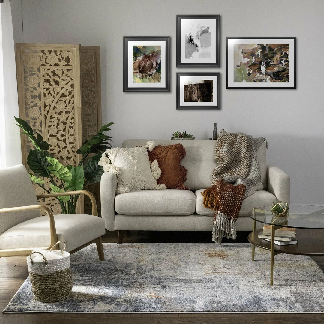 Well Woven Nadine Abstract Vintage Distressed Blue Rug Global 9 Well Woven Nadine Abstract Vintage Distressed Blue Rug Global