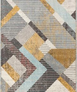 Well Woven Global Jacey Geometric Distressed Grey Rug
