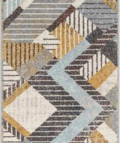 Well Woven Global Jacey Geometric Distressed Grey Rug