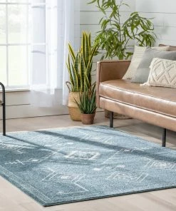 Well Woven Azra Tribal Medallion Dark Blue Rug