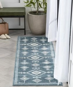 Well Woven Azra Tribal Medallion Dark Blue Rug