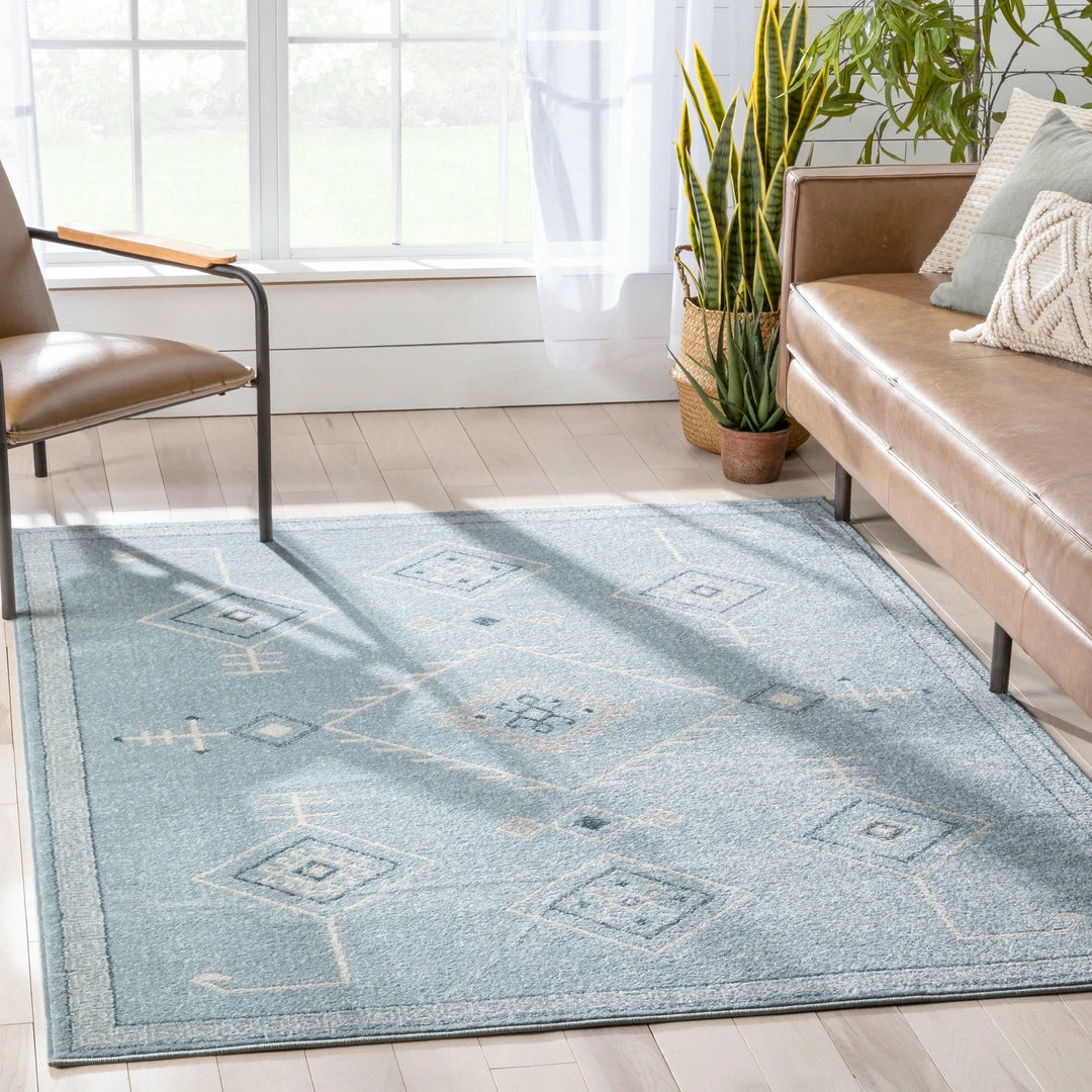 Well Woven Azra Tribal Medallion Light Blue Rug 1 Well Woven Azra Tribal Medallion Light Blue Rug