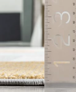 Well Woven Wilma Modern Geometric Squares Yellow Grey Rug