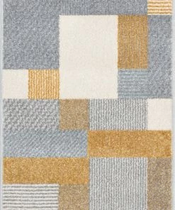 Well Woven Wilma Modern Geometric Yellow Grey Rug
