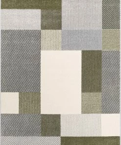 Well Woven Wilma Modern Geometric Green Grey Rug
