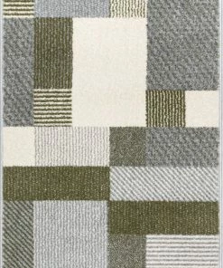 Well Woven Wilma Modern Geometric Green Grey Rug