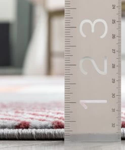 Well Woven Wilma Modern Geometric Squares Blush Grey Rug