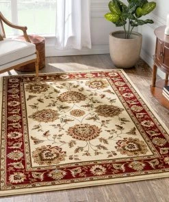 Well Woven Abbasi Ivory Traditional Rug Oriental & Persian