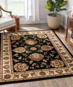 Well Woven Abbasi Black Traditional Rug Oriental & Persian