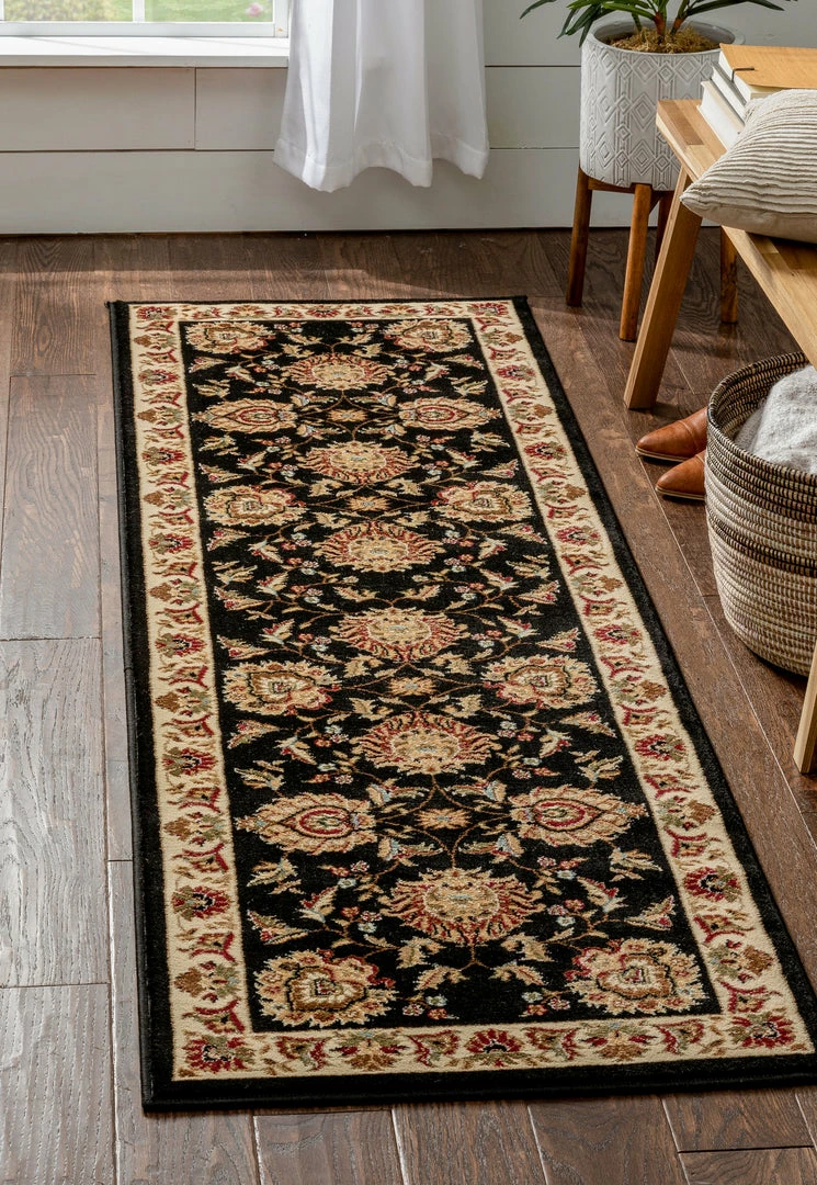 Well Woven Abbasi Black Traditional Rug Oriental & Persian 17 Well Woven Abbasi Black Traditional Rug Oriental & Persian