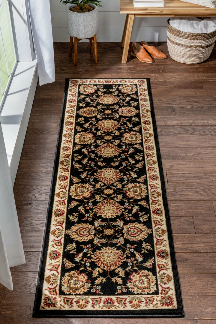 Well Woven Abbasi Black Traditional Rug Oriental & Persian 18 Well Woven Abbasi Black Traditional Rug Oriental & Persian