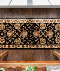 Well Woven Abbasi Black Traditional Rug Oriental & Persian 30 Well Woven Abbasi Black Traditional Rug Oriental & Persian