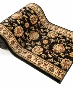 Well Woven Abbasi Custom Size Runner Traditional Black Choose Your Width X Choose Your Length Hallway Runner Rug