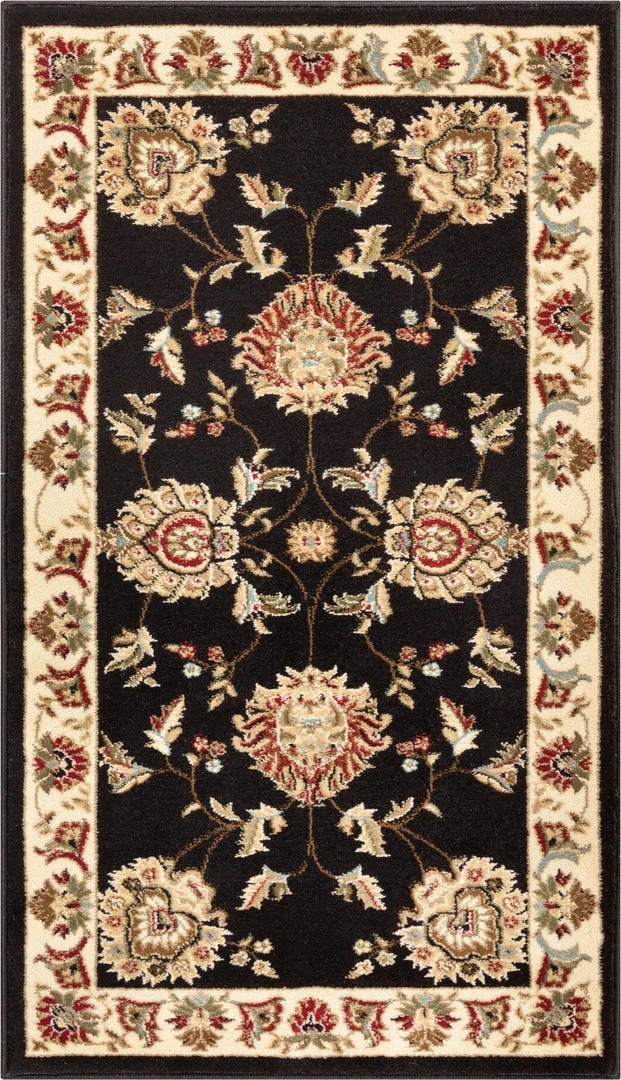 Well Woven Abbasi Black Traditional Rug Oriental & Persian 8 Well Woven Abbasi Black Traditional Rug Oriental & Persian