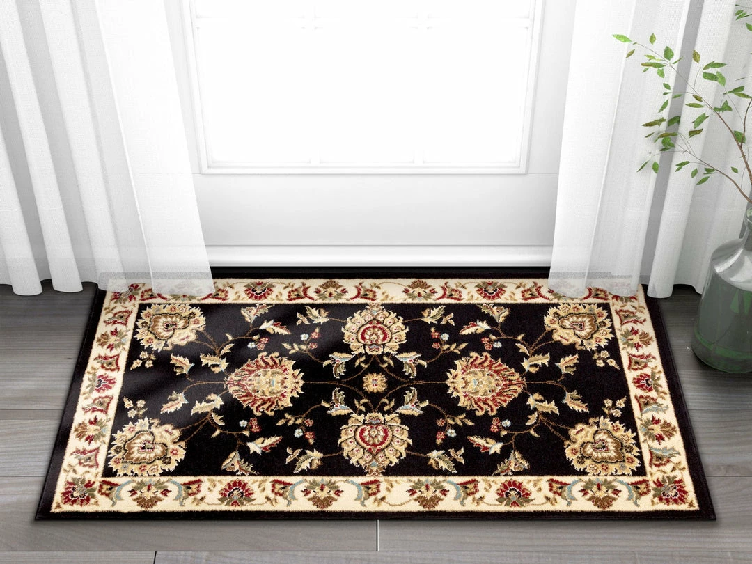 Well Woven Abbasi Black Traditional Rug Oriental & Persian 9 Well Woven Abbasi Black Traditional Rug Oriental & Persian