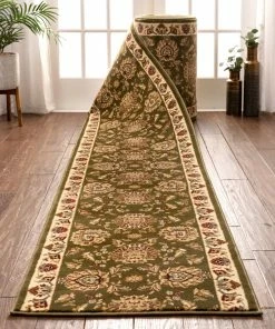 Well Woven Abbasi Custom Size Runner Traditional Green Choose Your Width X Choose Your Length Hallway Runner Rug