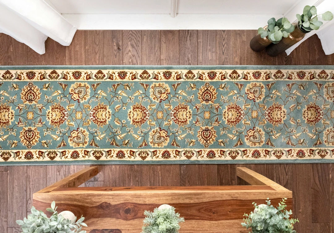 Well Woven Abbasi Custom Size Runner Traditional Light Blue Choose Your Width X Choose Your Length Hallway Runner Rug 4 Well Woven Abbasi Custom Size Runner Traditional Light Blue Choose Your Width X Choose Your Length Hallway Runner Rug