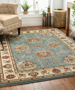 Well Woven Oriental & Persian Abbasi Light Blue Traditional Rug