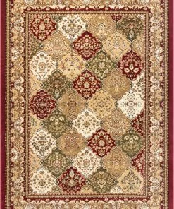 Well Woven Mina-Khani Red Traditional Rug Oriental & Persian