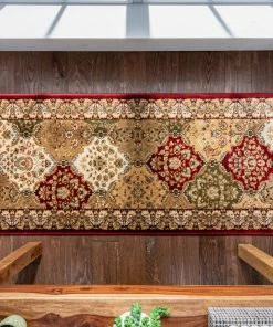 Well Woven Mina-Khani Red Traditional Rug Oriental & Persian