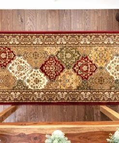 Well Woven Mina-Khani Custom Size Runner Traditional Red 31 Inch Wide X Choose Your Length Hallway Runner Rug 7 Well Woven Mina-Khani Custom Size Runner Traditional Red 31 Inch Wide X Choose Your Length Hallway Runner Rug
