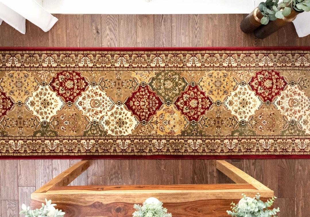 Well Woven Mina-Khani Custom Size Runner Traditional Red 31 Inch Wide X Choose Your Length Hallway Runner Rug 4 Well Woven Mina-Khani Custom Size Runner Traditional Red 31 Inch Wide X Choose Your Length Hallway Runner Rug