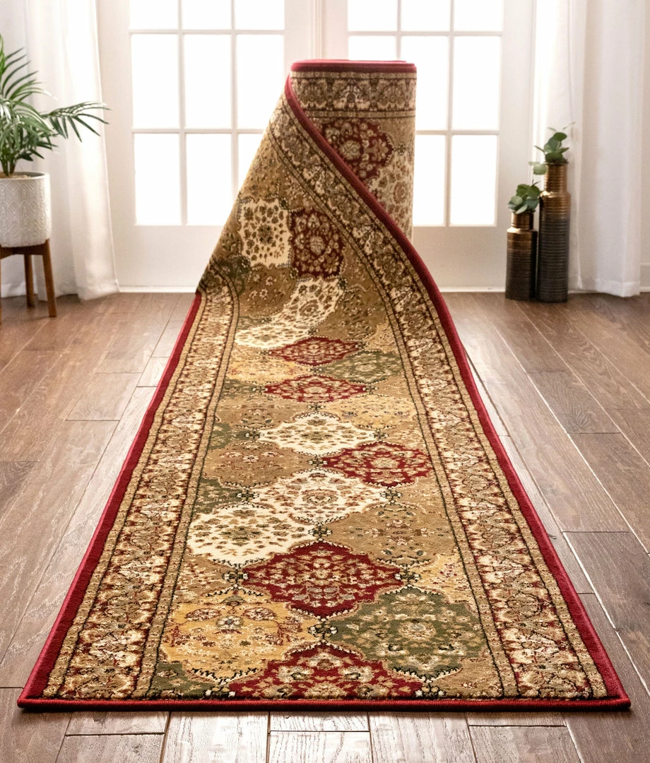 Well Woven Mina-Khani Custom Size Runner Traditional Red 31 Inch Wide X Choose Your Length Hallway Runner Rug 1 Well Woven Mina-Khani Custom Size Runner Traditional Red 31 Inch Wide X Choose Your Length Hallway Runner Rug