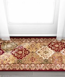 Well Woven Mina-Khani Red Traditional Rug Oriental & Persian