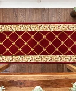 Well Woven Fleur De Lis Custom Size Runner Formal Red 31 Inch Wide X Choose Your Length Hallway Runner Rug 7 Well Woven Fleur De Lis Custom Size Runner Formal Red 31 Inch Wide X Choose Your Length Hallway Runner Rug