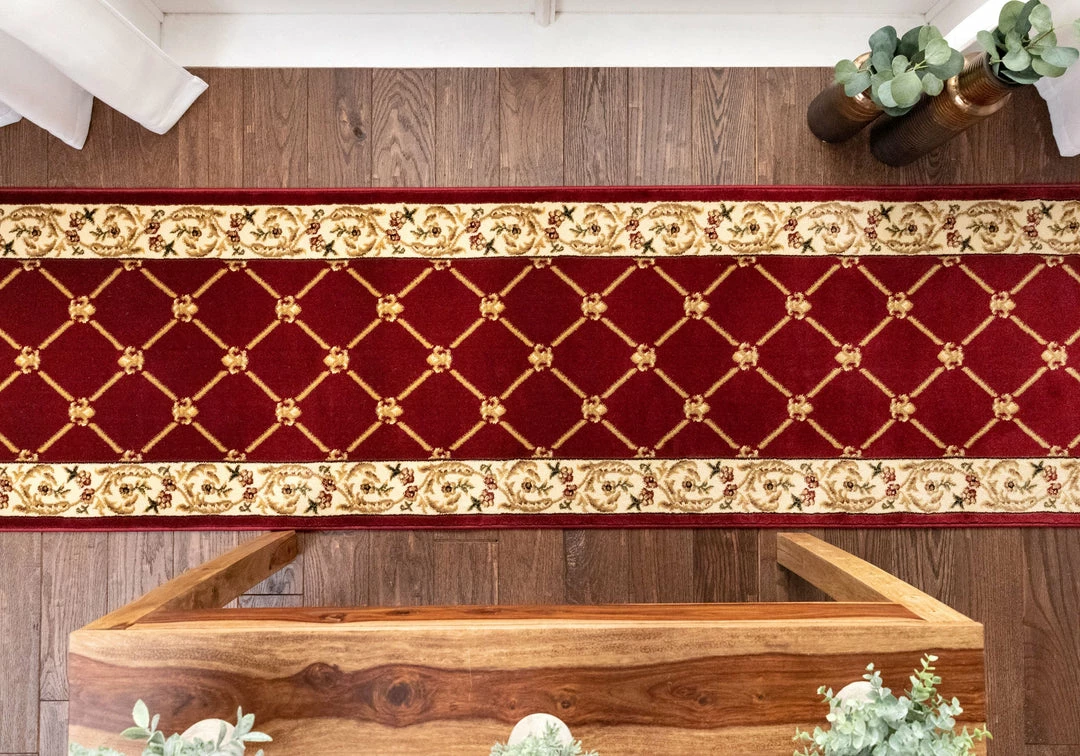 Well Woven Fleur De Lis Custom Size Runner Formal Red 31 Inch Wide X Choose Your Length Hallway Runner Rug 4 Well Woven Fleur De Lis Custom Size Runner Formal Red 31 Inch Wide X Choose Your Length Hallway Runner Rug