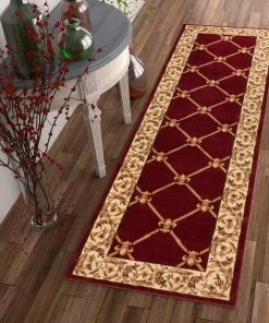 Well Woven Fleur De Lis Red Formal Rug 24 Well Woven Fleur De Lis Red Formal Rug
